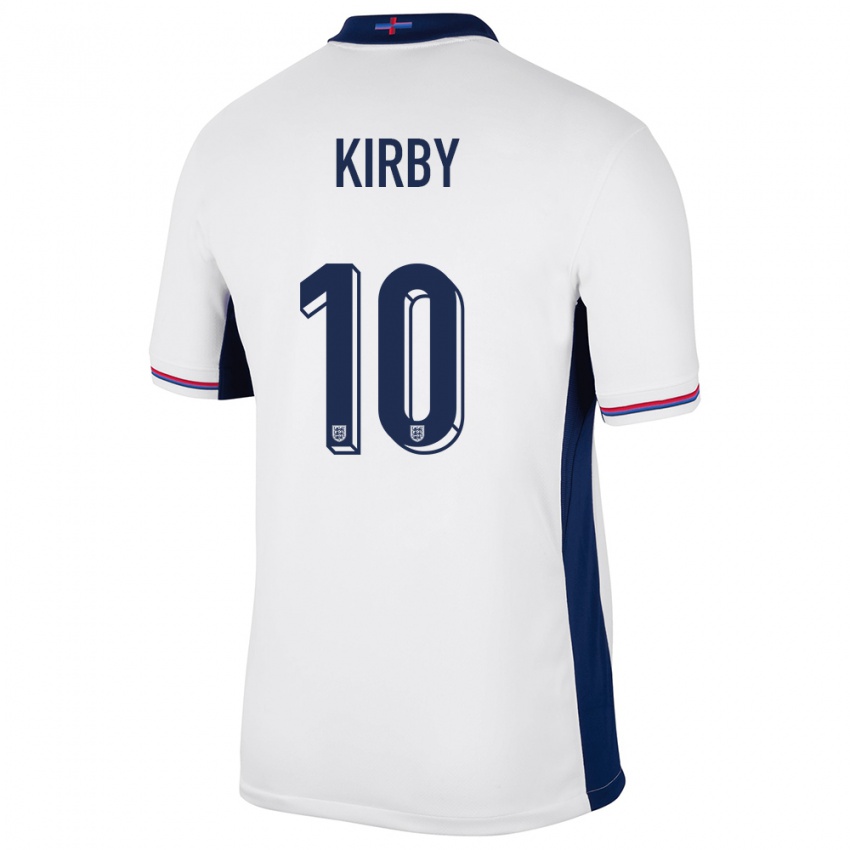 Uomo Maglia Inghilterra Fran Kirby #10 Bianco Kit Gara Home 24-26 Maglietta