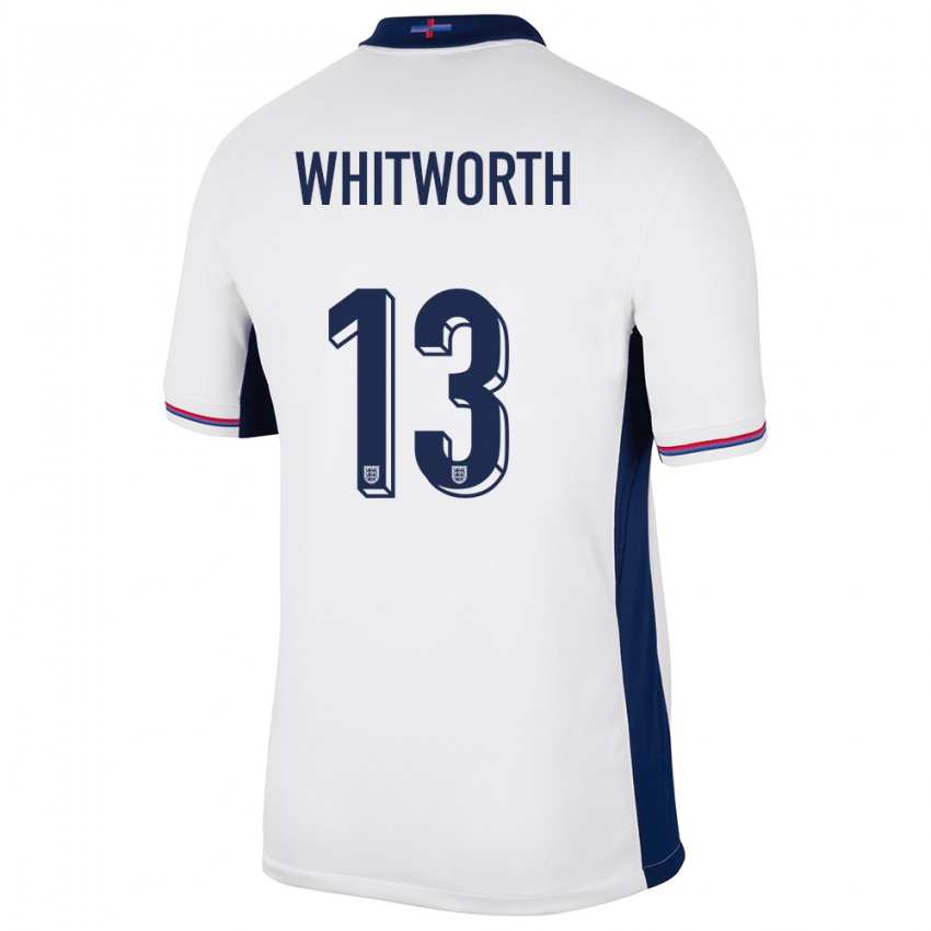 Uomo Maglia Inghilterra Joseph Whitworth #13 Bianco Kit Gara Home 24-26 Maglietta