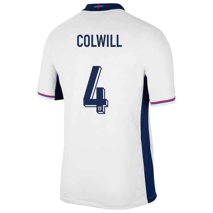 Uomo Maglia Inghilterra Levi Colwill #4 Bianco Kit Gara Home 24-26 Maglietta
