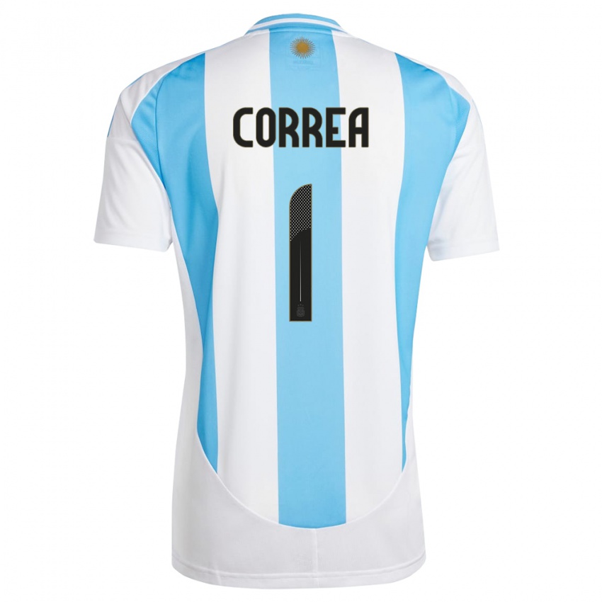 Uomo Maglia Argentina Vanina Correa #1 Bianco Blu Kit Gara Home 24-26 Maglietta