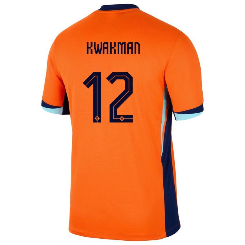 Uomo Maglia Paesi Bassi Dave Kwakman #12 Arancia Kit Gara Home 24-26 Maglietta