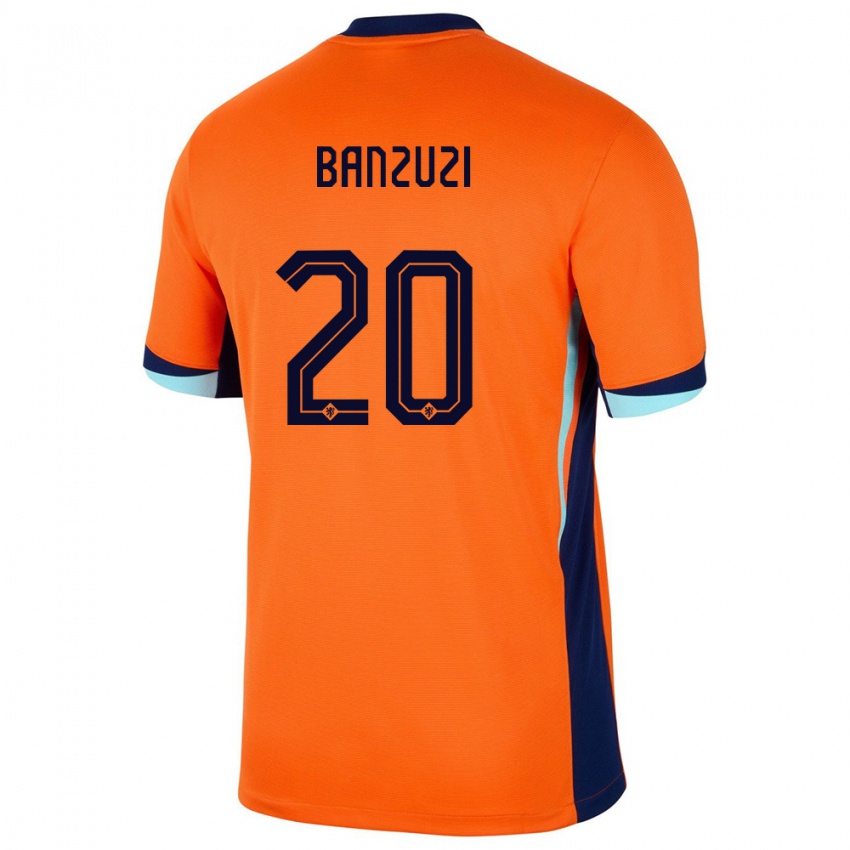 Uomo Maglia Paesi Bassi Ezechiel Banzuzi #20 Arancia Kit Gara Home 24-26 Maglietta