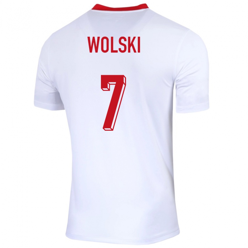 Uomo Maglia Polonia Filip Wolski #7 Bianco Kit Gara Home 24-26 Maglietta