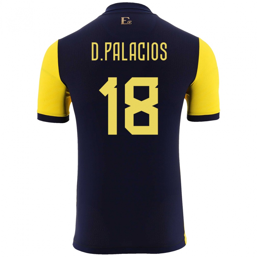 Uomo Maglia Ecuador Diego Palacios #18 Giallo Kit Gara Home 24-26 Maglietta