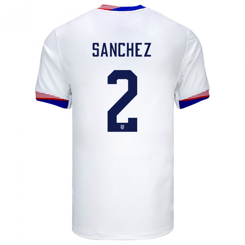 Uomo Maglia Stati Uniti Ashley Sanchez #2 Bianco Kit Gara Home 24-26 Maglietta
