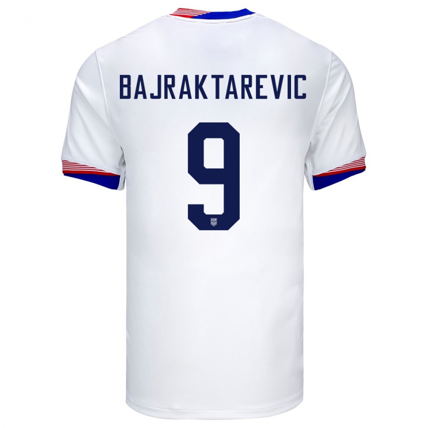 Uomo Maglia Stati Uniti Esmir Bajraktarevic #9 Bianco Kit Gara Home 24-26 Maglietta