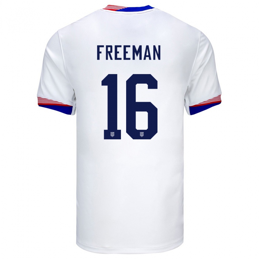 Uomo Maglia Stati Uniti Alex Freeman #16 Bianco Kit Gara Home 24-26 Maglietta