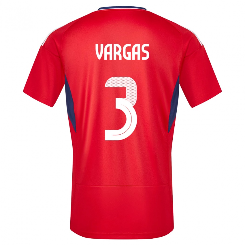 Uomo Maglia Costa Rica Juan Pablo Vargas #3 Rosso Kit Gara Home 24-26 Maglietta
