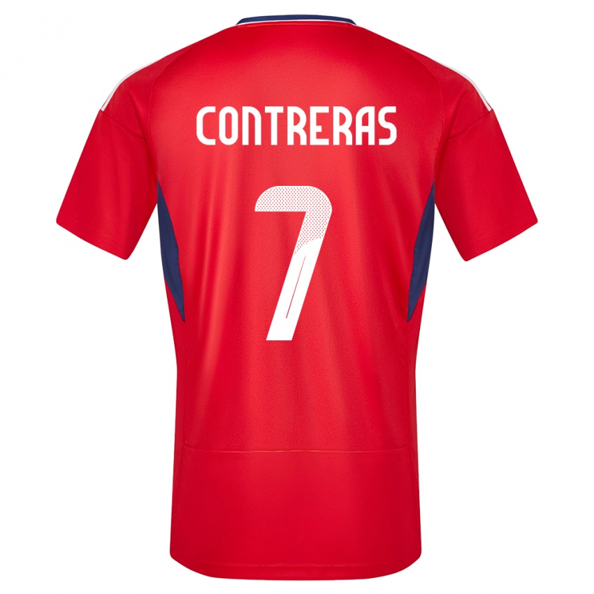 Uomo Maglia Costa Rica Anthony Contreras #7 Rosso Kit Gara Home 24-26 Maglietta