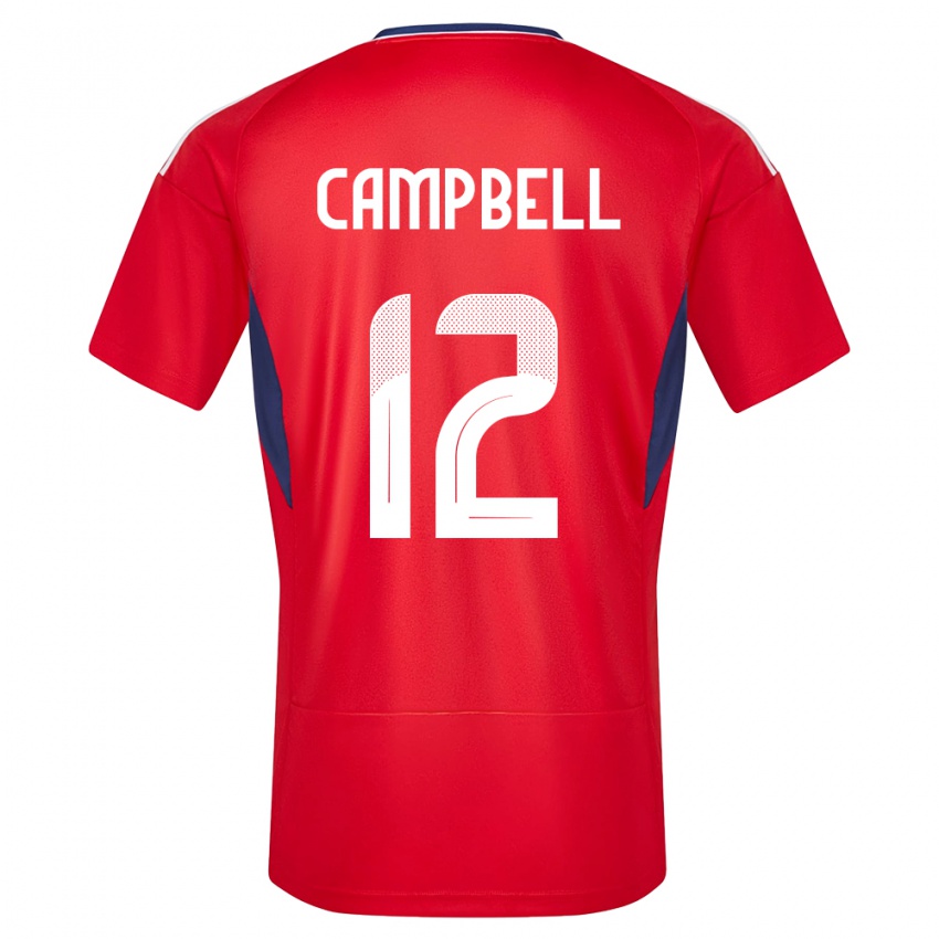 Uomo Maglia Costa Rica Joel Campbell #12 Rosso Kit Gara Home 24-26 Maglietta