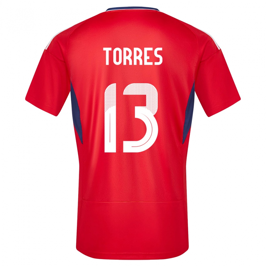 Uomo Maglia Costa Rica Gerson Torres #13 Rosso Kit Gara Home 24-26 Maglietta