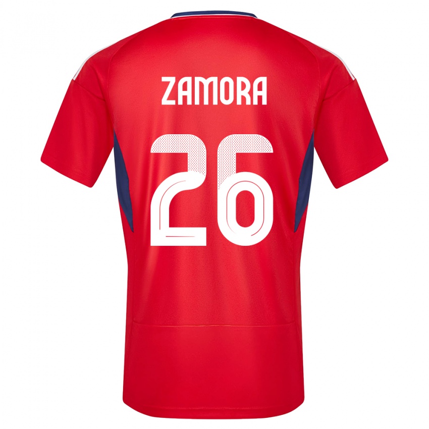 Uomo Maglia Costa Rica Alvaro Zamora #26 Rosso Kit Gara Home 24-26 Maglietta