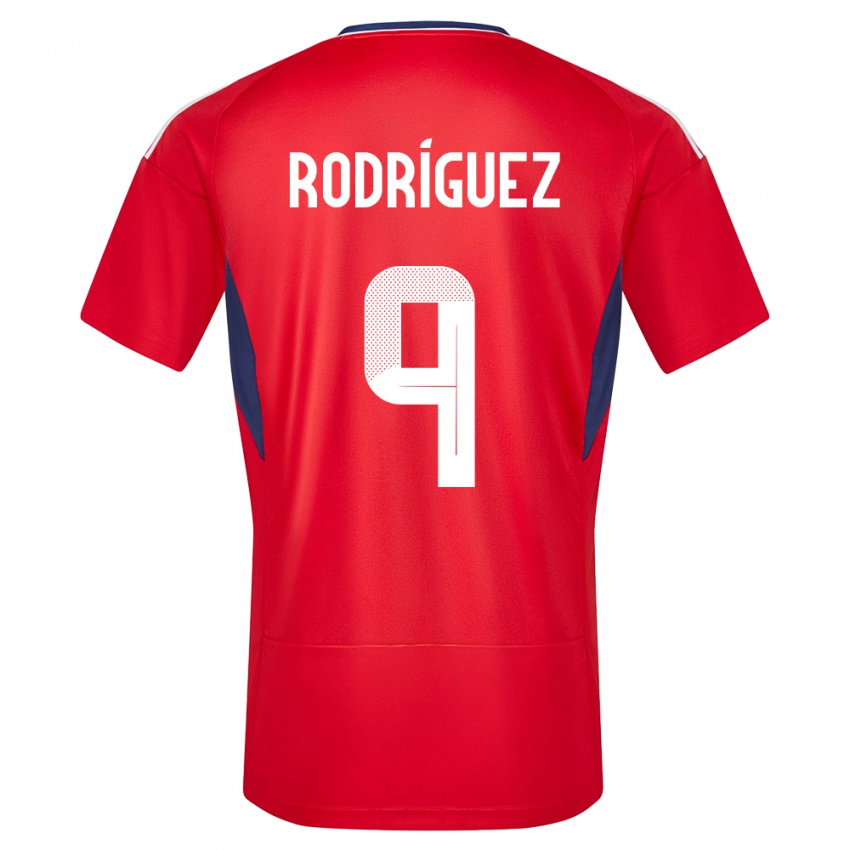 Uomo Maglia Costa Rica Doryan Rodriguez #9 Rosso Kit Gara Home 24-26 Maglietta