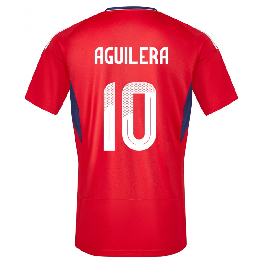 Uomo Maglia Costa Rica Brandon Aguilera #10 Rosso Kit Gara Home 24-26 Maglietta