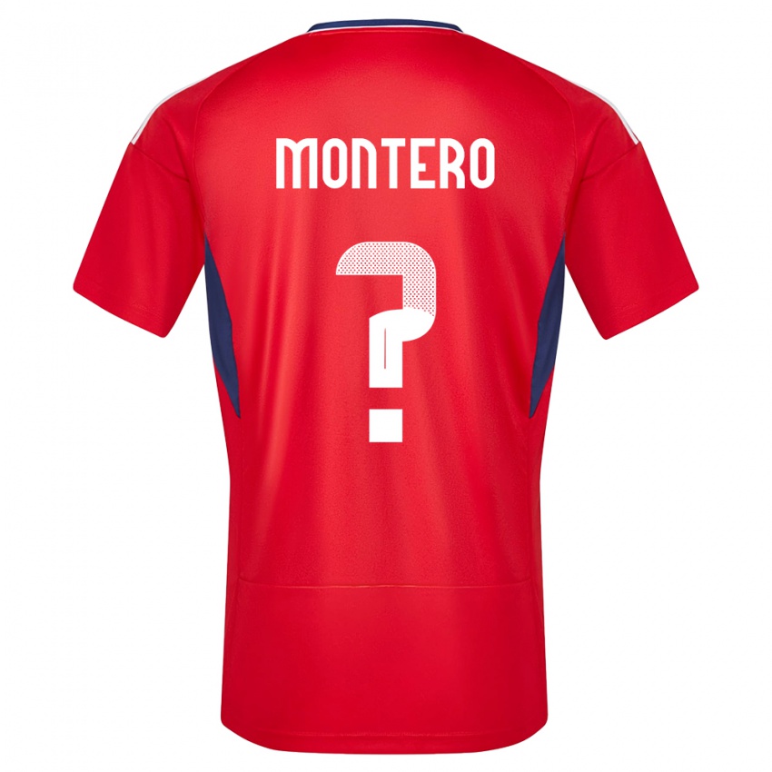 Uomo Maglia Costa Rica Claudio Montero #0 Rosso Kit Gara Home 24-26 Maglietta