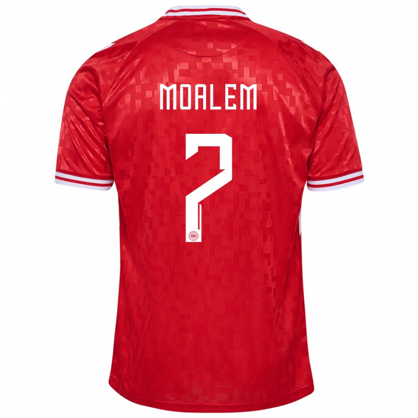 Uomo Maglia Danimarca Jonathan Moalem #7 Rosso Kit Gara Home 24-26 Maglietta