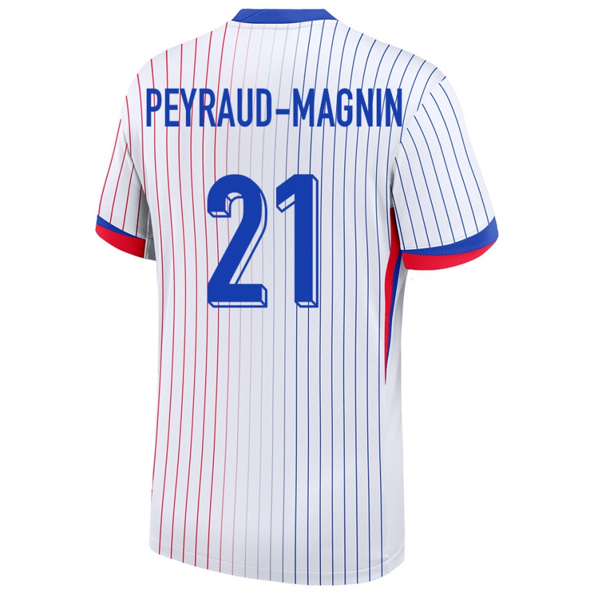 Uomo Maglia Francia Pauline Peyraud Magnin #21 Bianco Kit Gara Away 24-26 Maglietta