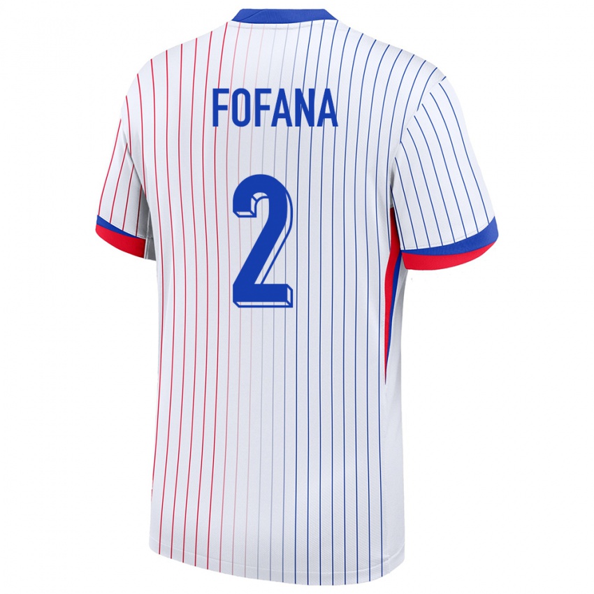 Uomo Maglia Francia Wesley Fofana #2 Bianco Kit Gara Away 24-26 Maglietta