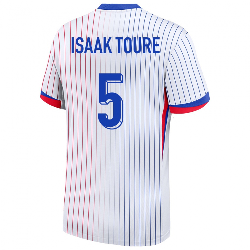 Uomo Maglia Francia Souleymane Isaak Toure #5 Bianco Kit Gara Away 24-26 Maglietta