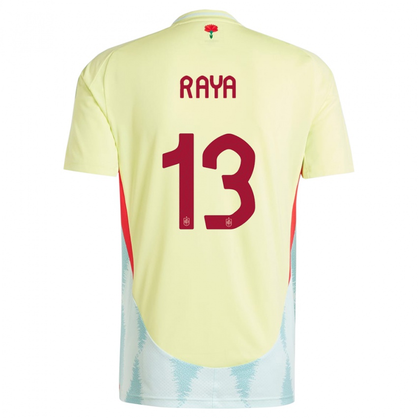 Uomo Maglia Spagna David Raya #13 Giallo Kit Gara Away 24-26 Maglietta