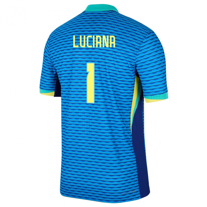 Uomo Maglia Brasile Luciana #1 Blu Kit Gara Away 24-26 Maglietta