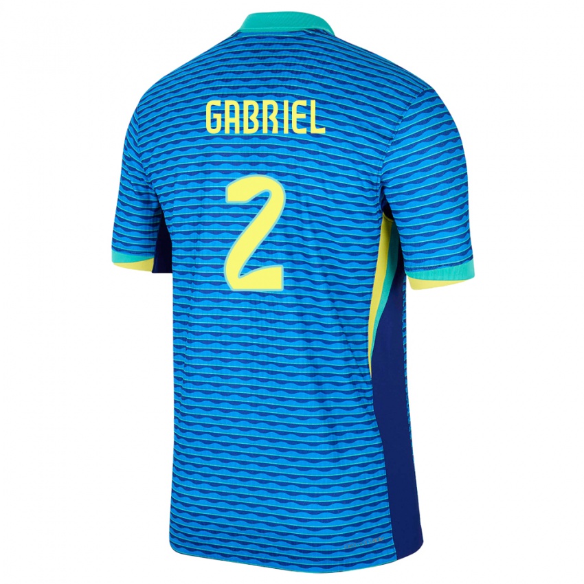 Uomo Maglia Brasile Victor Gabriel #2 Blu Kit Gara Away 24-26 Maglietta