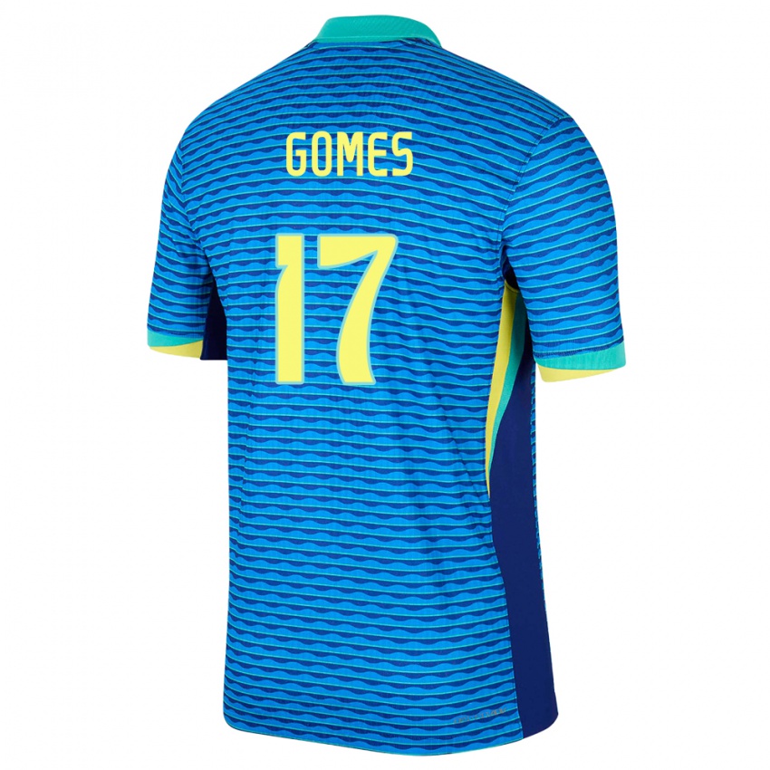 Uomo Maglia Brasile William Gomes #17 Blu Kit Gara Away 24-26 Maglietta
