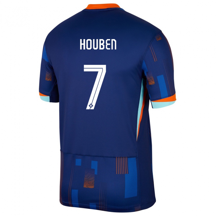 Uomo Maglia Paesi Bassi Iggy Houben #7 Blu Kit Gara Away 24-26 Maglietta