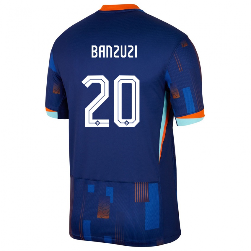 Uomo Maglia Paesi Bassi Ezechiel Banzuzi #20 Blu Kit Gara Away 24-26 Maglietta