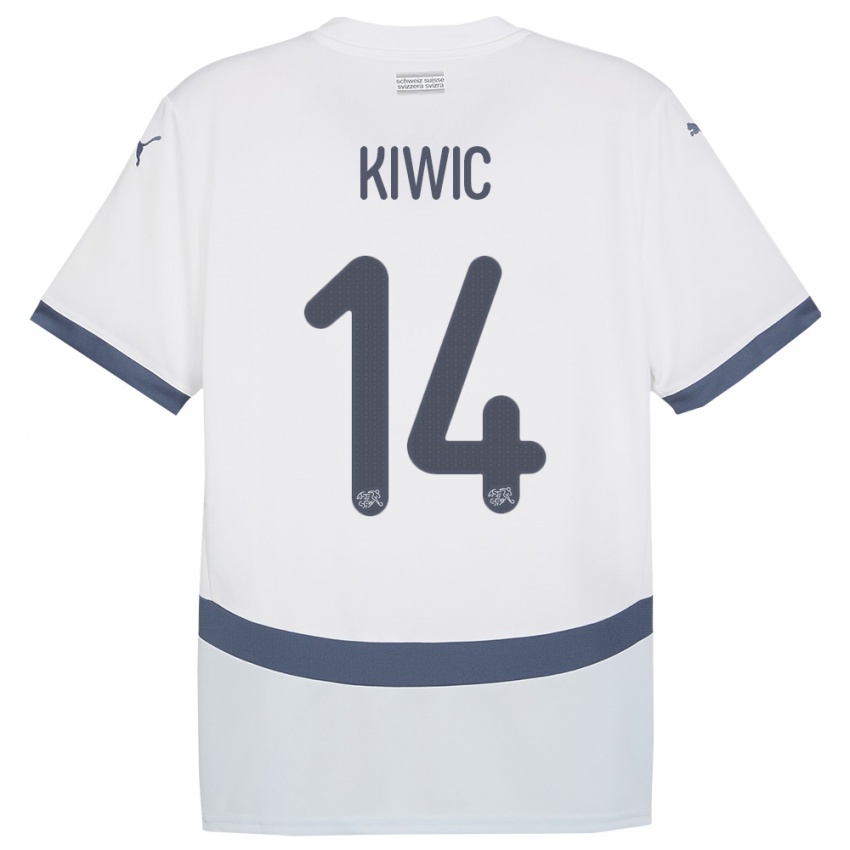 Uomo Maglia Svizzera Rahel Kiwic #14 Bianco Kit Gara Away 24-26 Maglietta