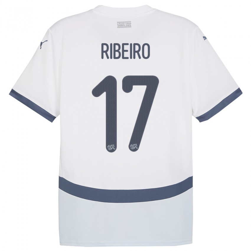 Uomo Maglia Svizzera Joel Ribeiro #17 Bianco Kit Gara Away 24-26 Maglietta