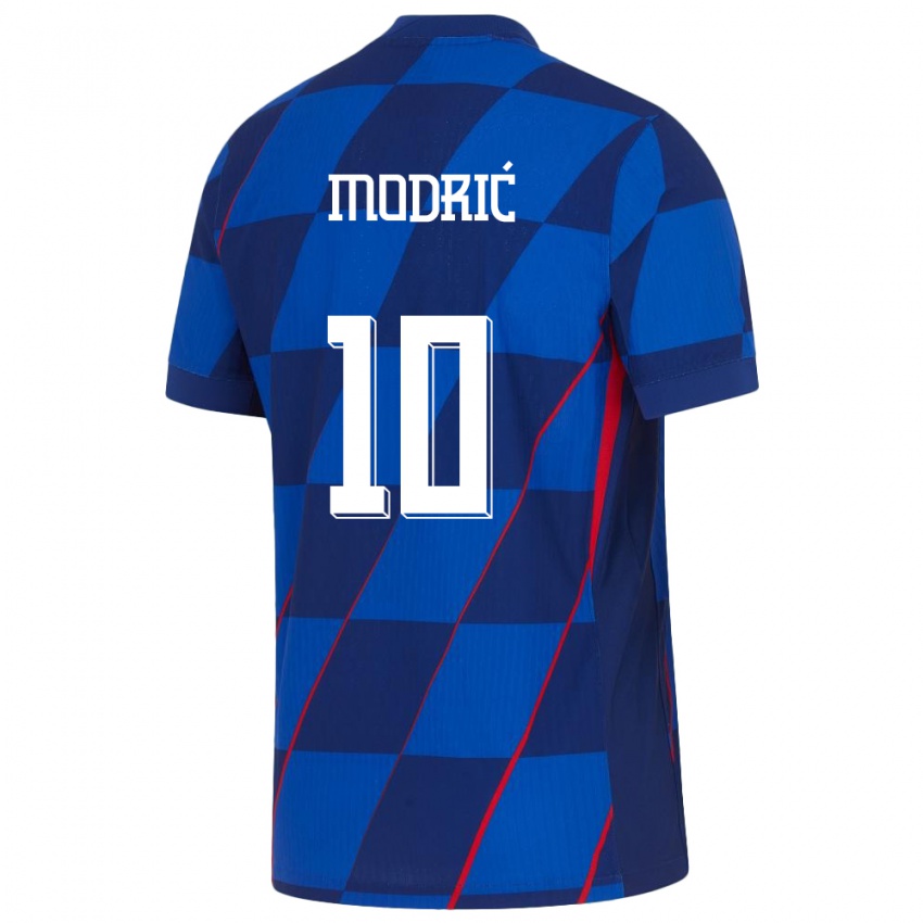Uomo Maglia Croazia Luka Modric #10 Blu Kit Gara Away 24-26 Maglietta