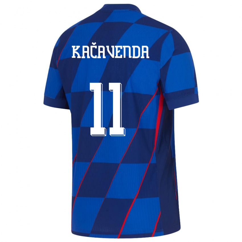 Uomo Maglia Croazia Lukas Kacavenda #11 Blu Kit Gara Away 24-26 Maglietta