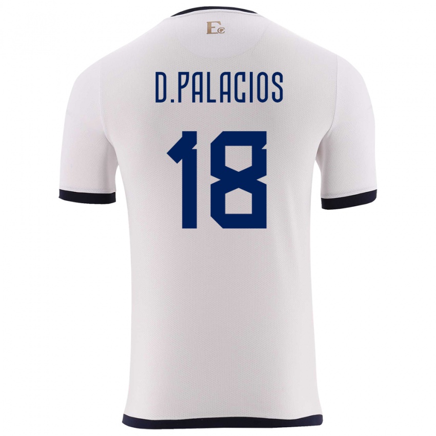Uomo Maglia Ecuador Diego Palacios #18 Bianco Kit Gara Away 24-26 Maglietta