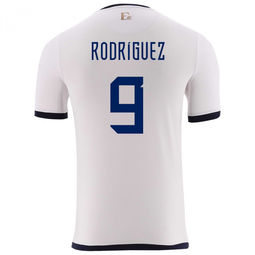Uomo Maglia Ecuador Ingrid Rodriguez #9 Bianco Kit Gara Away 24-26 Maglietta