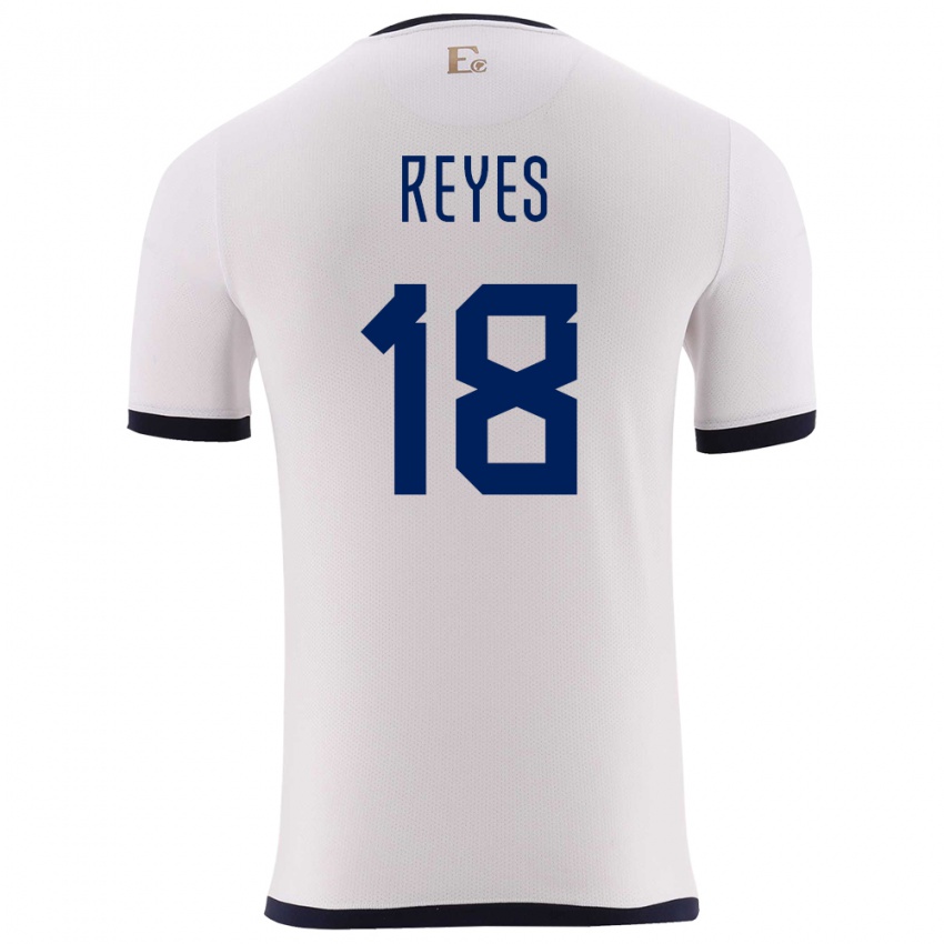 Uomo Maglia Ecuador Ashley Reyes #18 Bianco Kit Gara Away 24-26 Maglietta