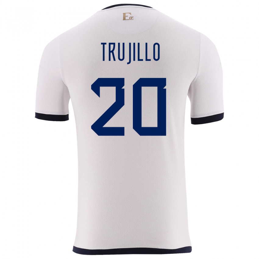 Uomo Maglia Ecuador Isabel Trujillo #20 Bianco Kit Gara Away 24-26 Maglietta