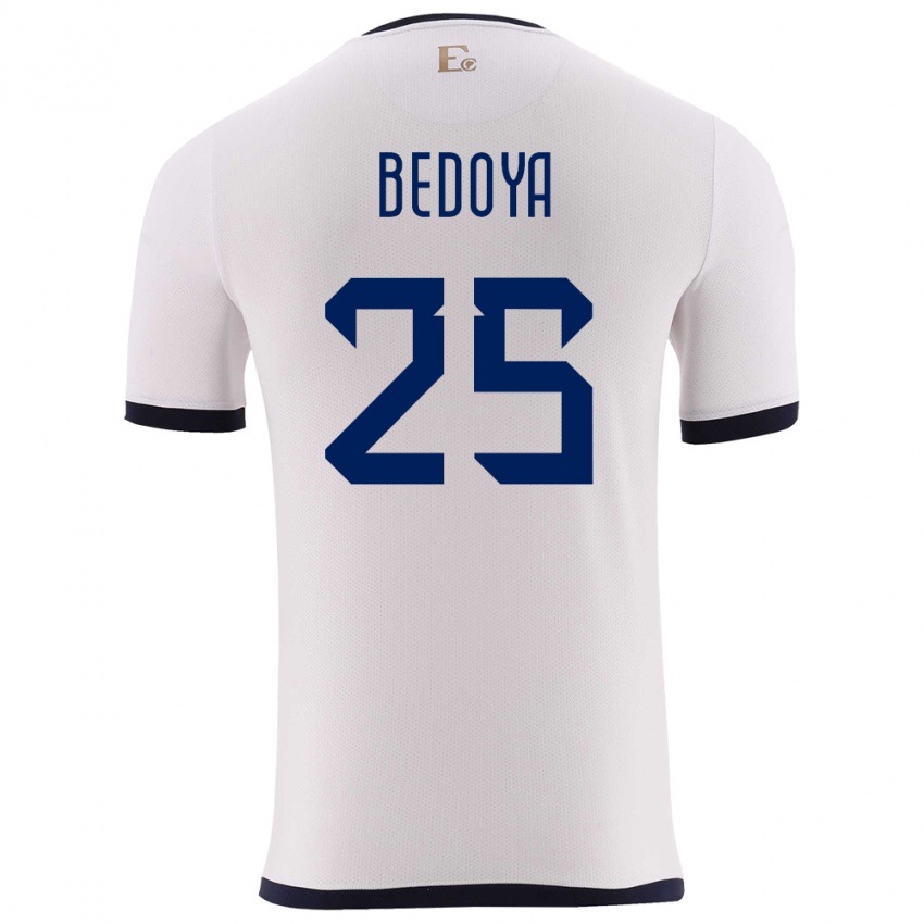 Uomo Maglia Ecuador Jaydah Bedoya #25 Bianco Kit Gara Away 24-26 Maglietta