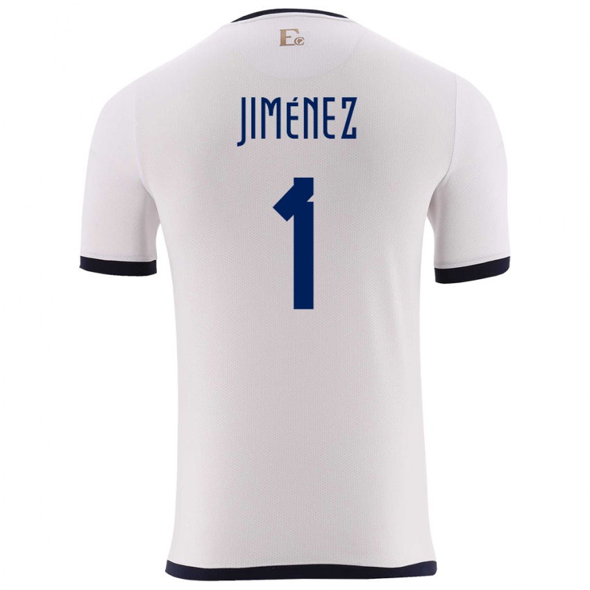 Uomo Maglia Ecuador Tony Jimenez #1 Bianco Kit Gara Away 24-26 Maglietta