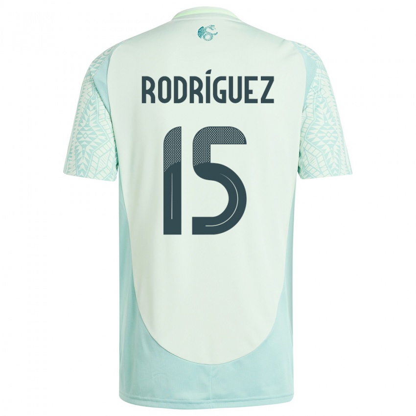 Uomo Maglia Messico Jorge Rodriguez #15 Lino Verde Kit Gara Away 24-26 Maglietta