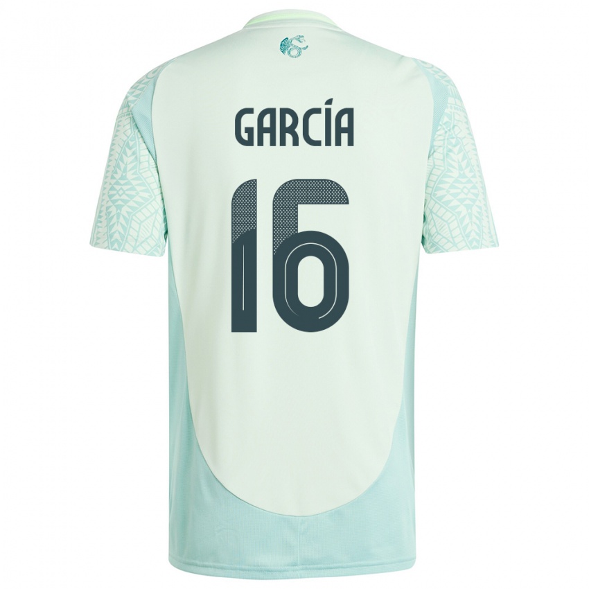 Uomo Maglia Messico Uziel Garcia #16 Lino Verde Kit Gara Away 24-26 Maglietta