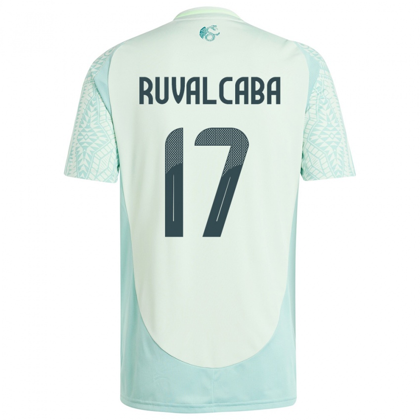 Uomo Maglia Messico Jorge Ruvalcaba #17 Lino Verde Kit Gara Away 24-26 Maglietta