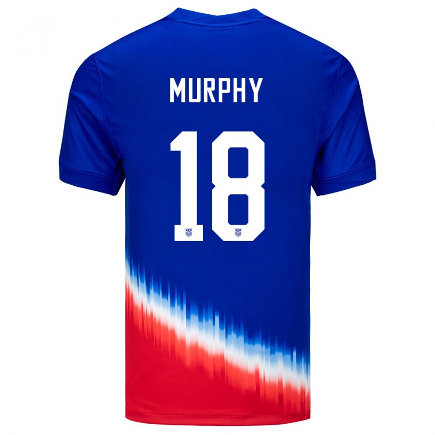 Uomo Maglia Stati Uniti Casey Murphy #18 Blu Kit Gara Away 24-26 Maglietta