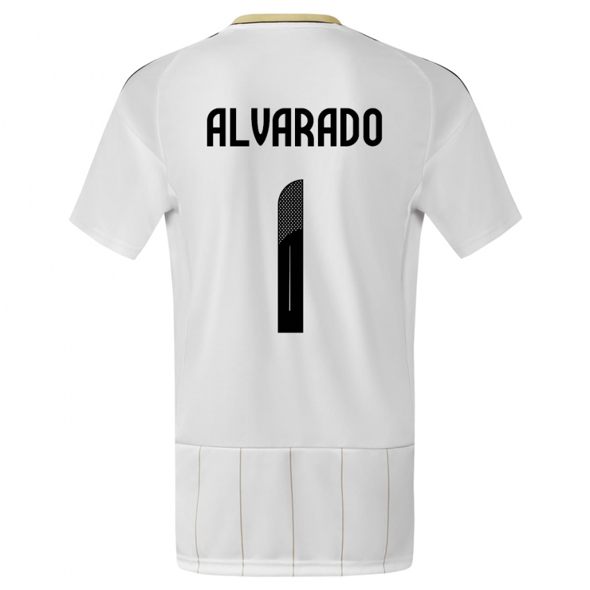 Uomo Maglia Costa Rica Esteban Alvarado #1 Bianco Kit Gara Away 24-26 Maglietta