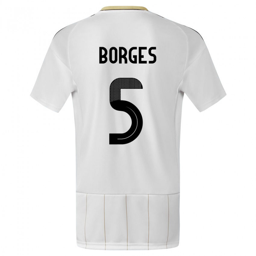 Uomo Maglia Costa Rica Celso Borges #5 Bianco Kit Gara Away 24-26 Maglietta