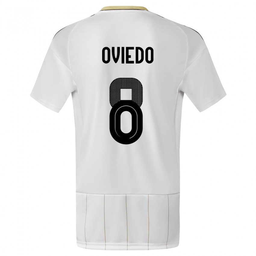 Uomo Maglia Costa Rica Bryan Oviedo #8 Bianco Kit Gara Away 24-26 Maglietta