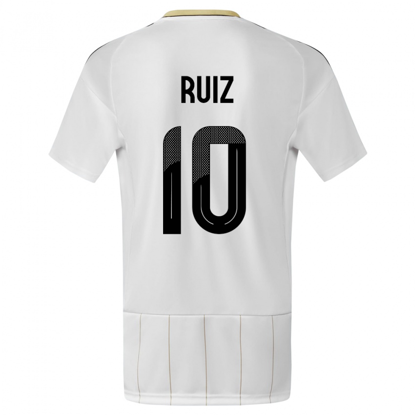 Uomo Maglia Costa Rica Bryan Ruiz #10 Bianco Kit Gara Away 24-26 Maglietta