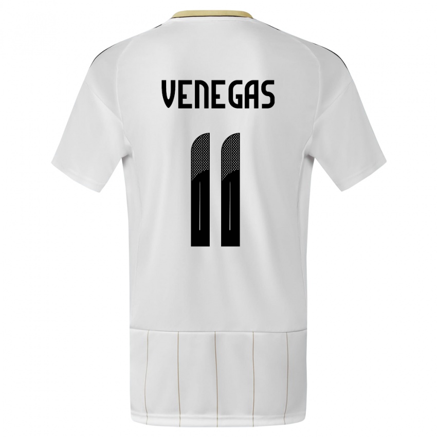 Uomo Maglia Costa Rica Johan Venegas #11 Bianco Kit Gara Away 24-26 Maglietta