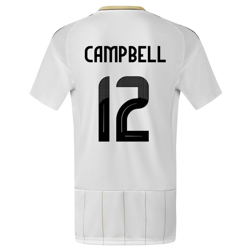 Uomo Maglia Costa Rica Joel Campbell #12 Bianco Kit Gara Away 24-26 Maglietta