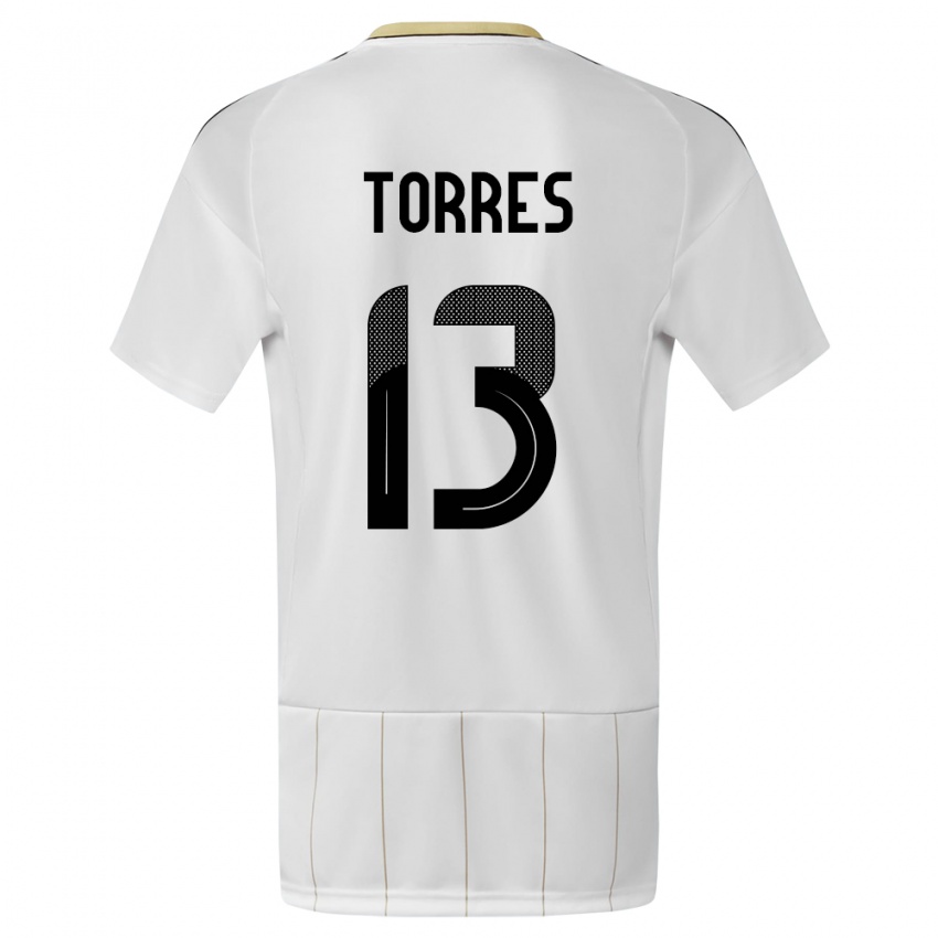 Uomo Maglia Costa Rica Gerson Torres #13 Bianco Kit Gara Away 24-26 Maglietta